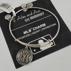 Alex and Ani NY Yankees MLB Silvertone Bracelet